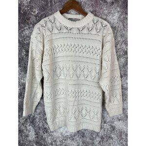 American Basics Sweater Women's Small Knit Vintage Acrylic Fair Isle Oversized